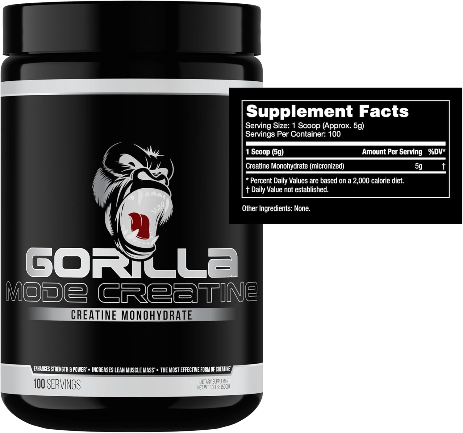 Gorilla Mode Creatine Monohydrate Micronized Powder - Unflavored