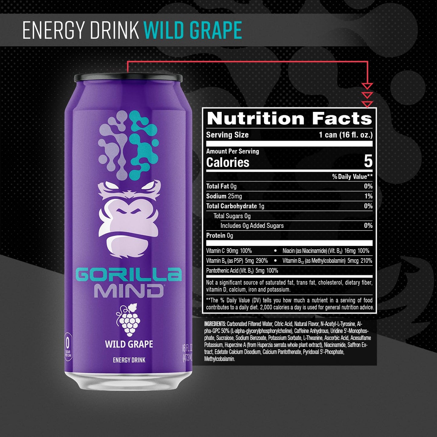 Gorilla Mind Energy Drinks - Wild Grape
