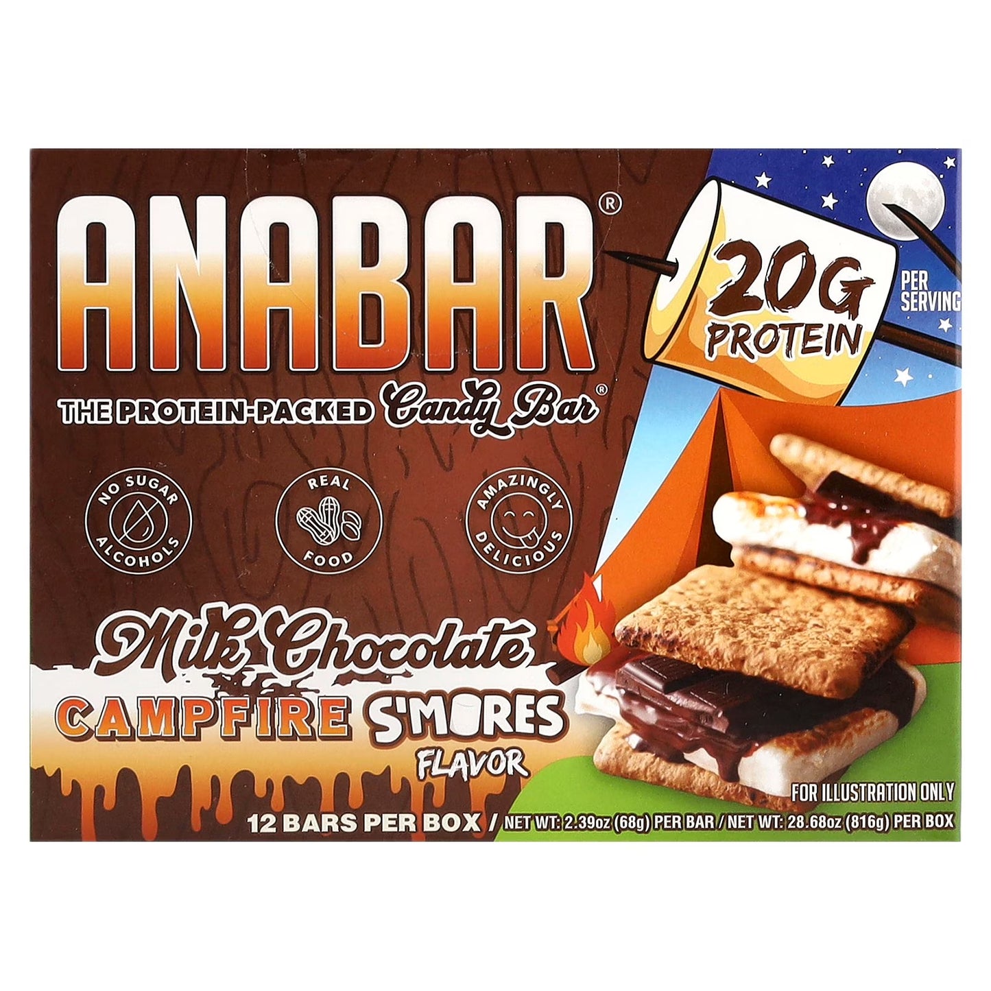 Anabar Protein-Packed Candy Bar - Campfire S'Mores
