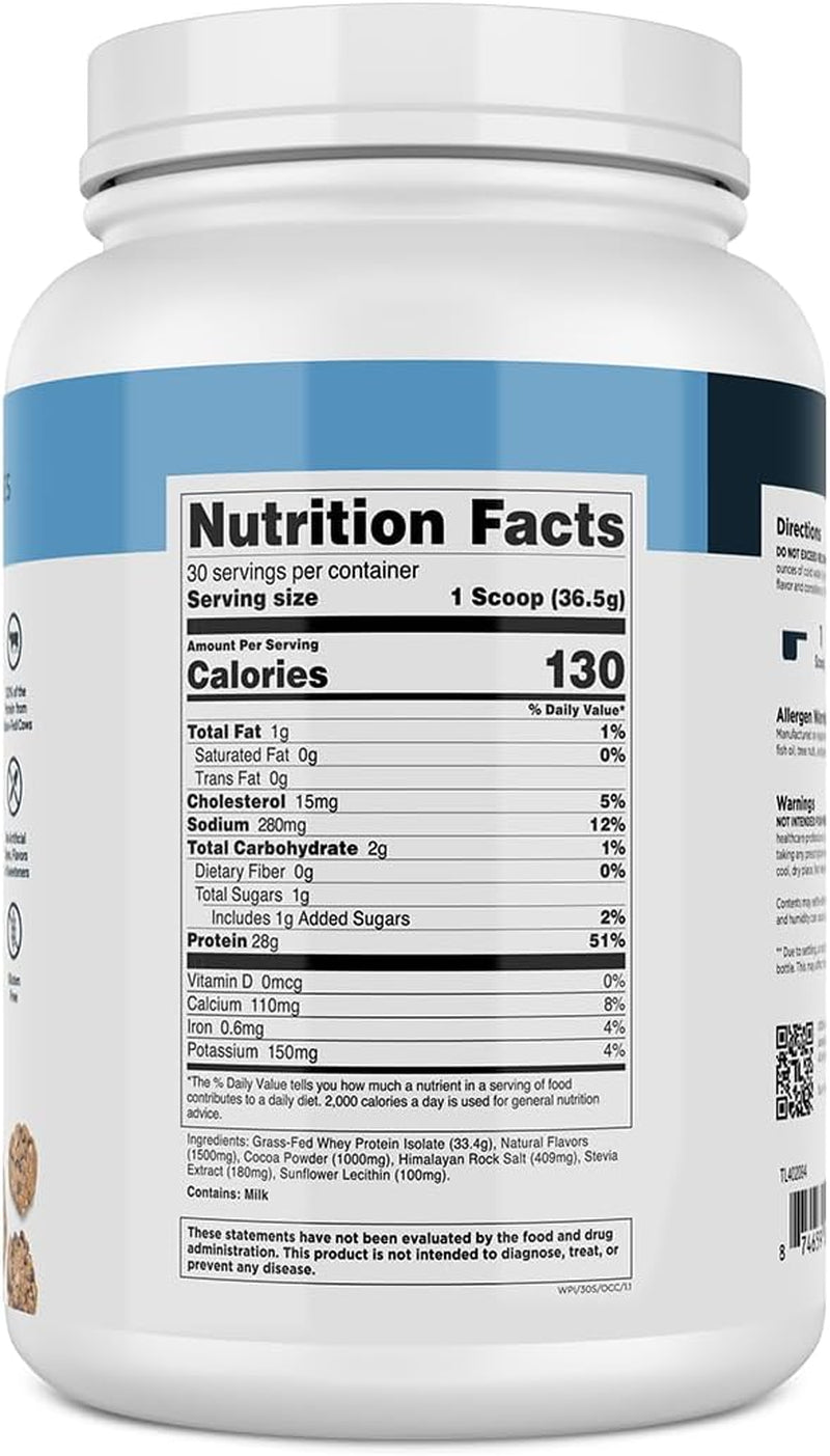 Transparent Labs Whey Protein Isolate - Oatmeal Chocolate Chip Cookie