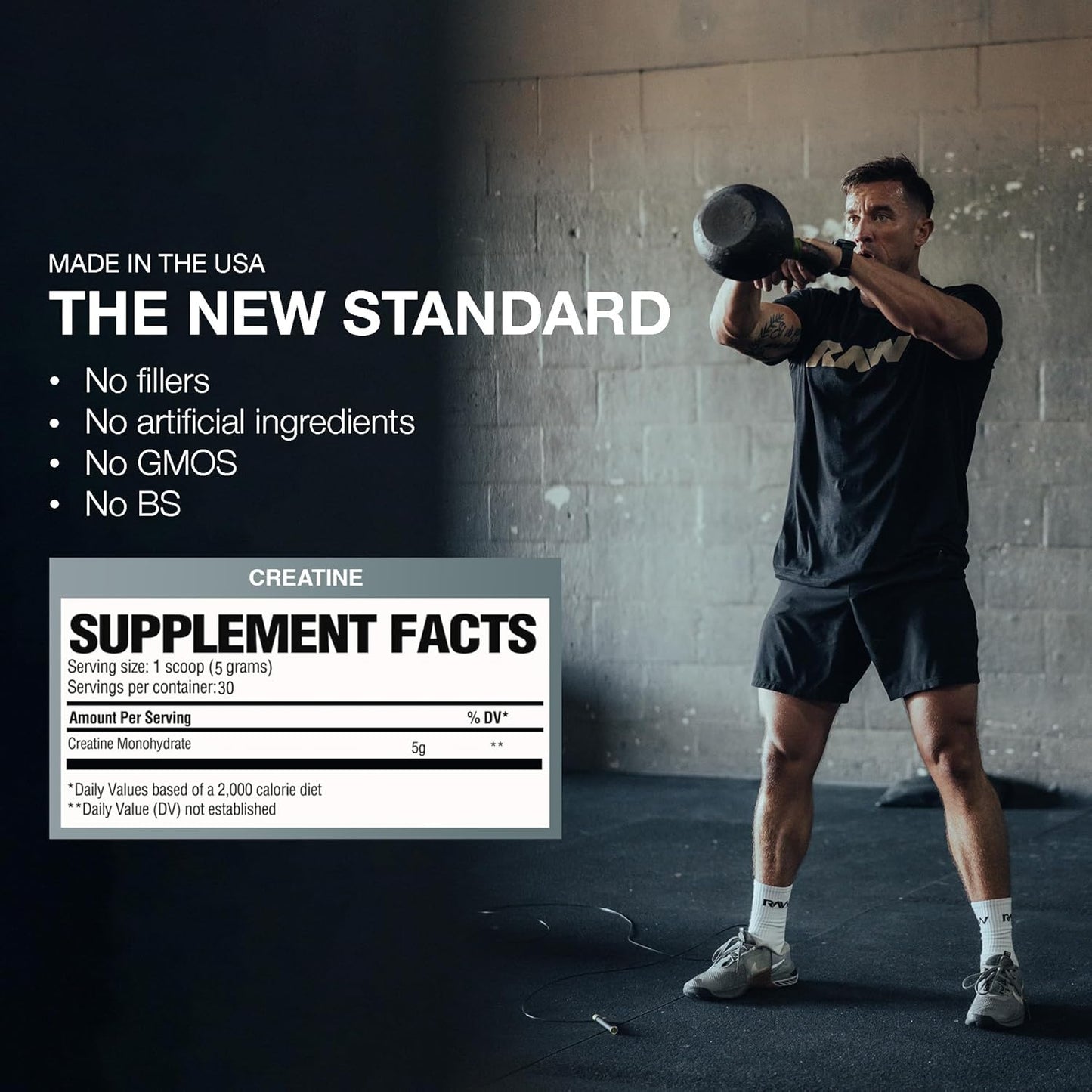 Raw Nutrition Creatine Monohydrate Powder - Unflavored