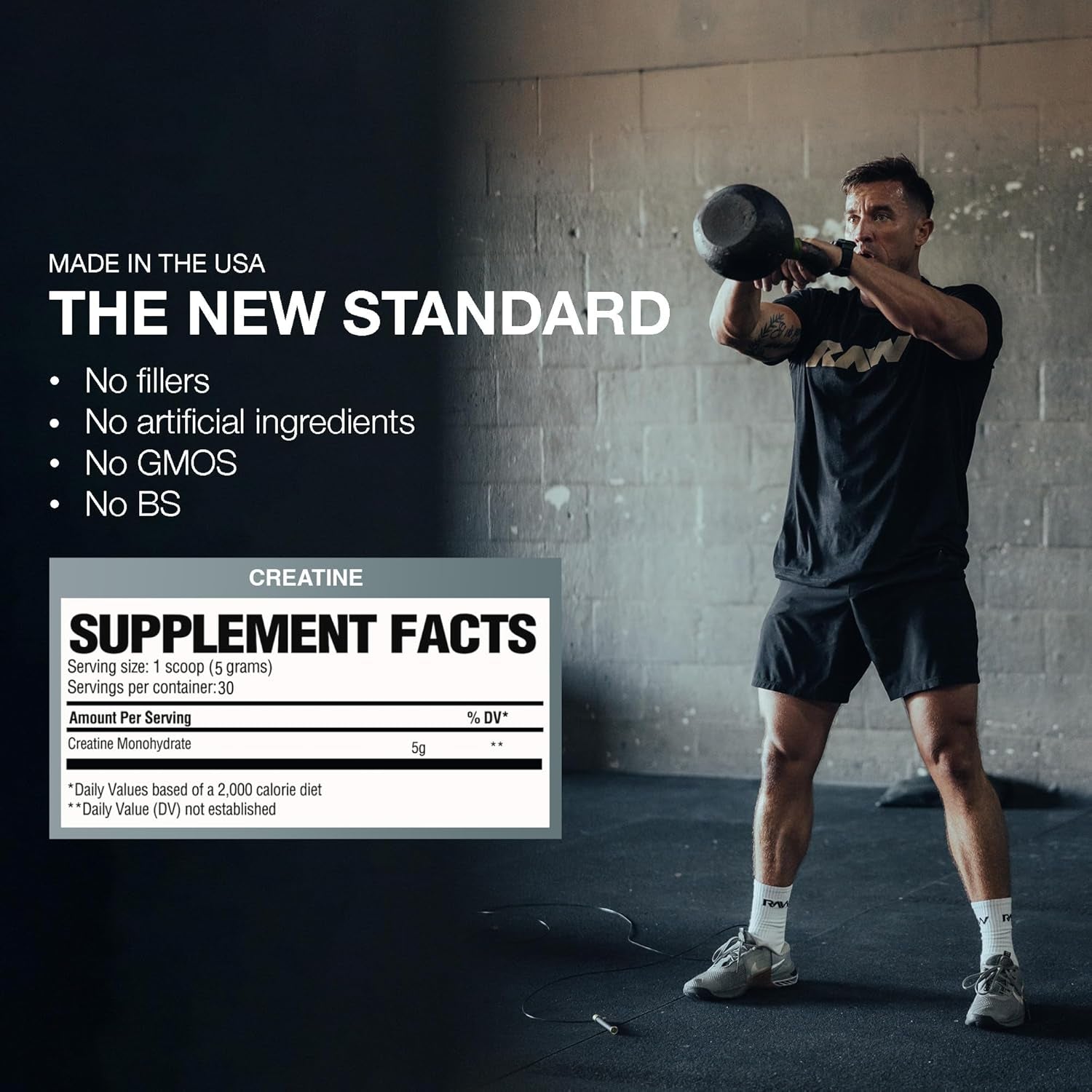 Raw Nutrition Creatine Monohydrate Powder - Unflavored