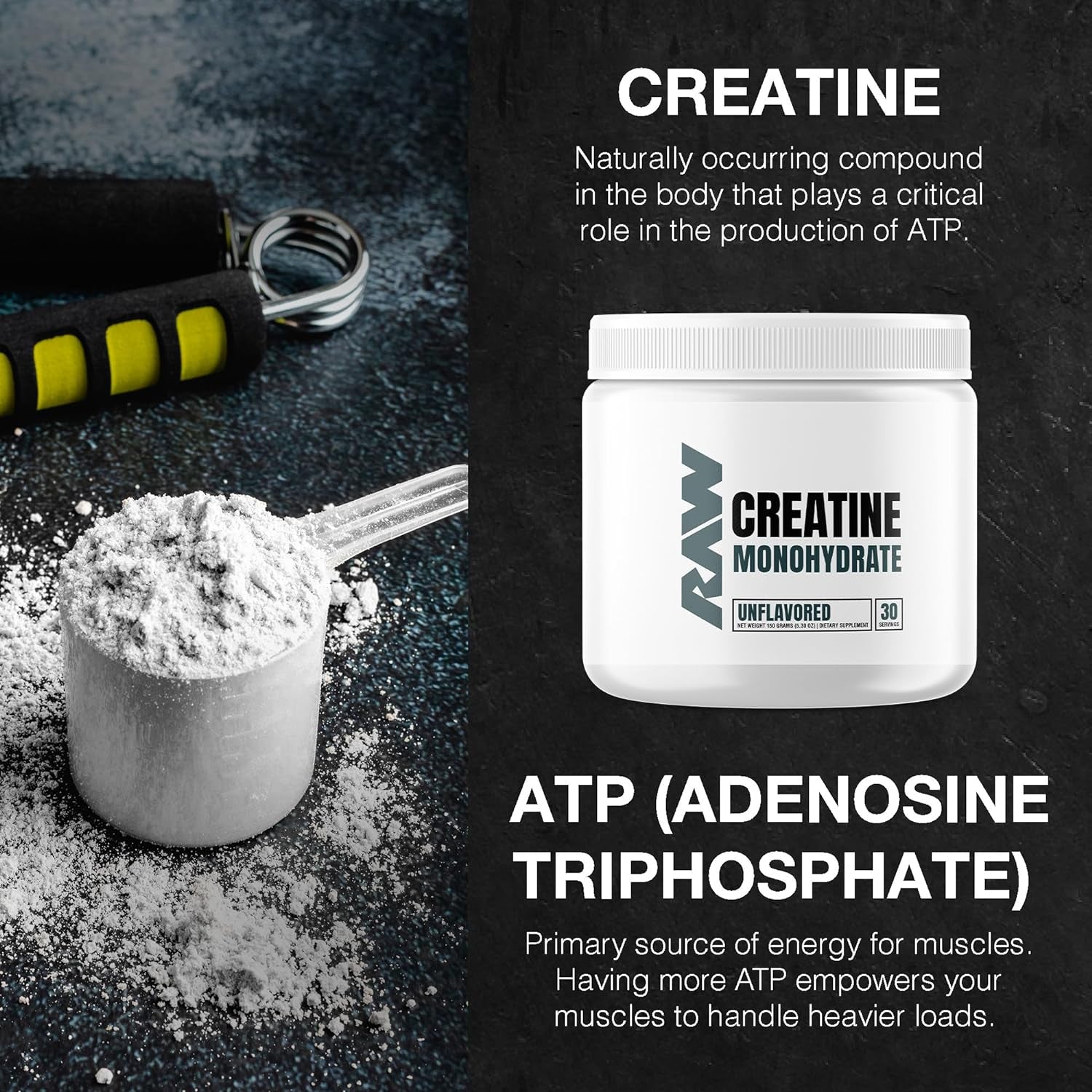 Raw Nutrition Creatine Monohydrate Powder - Unflavored