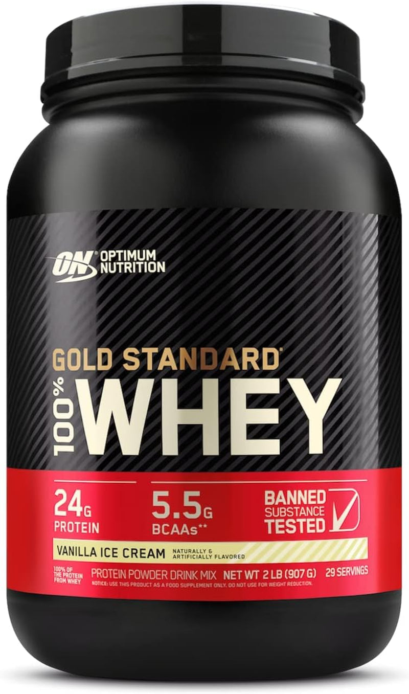 100% Whey Gold Standard, Vanilla Ice Cream, 2 Pound