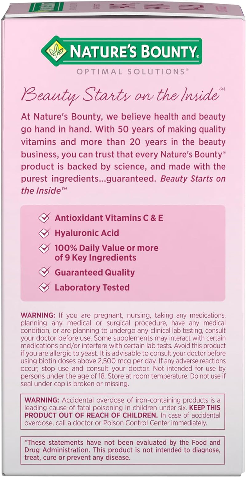 Advanced Hair, Skin & Nails, Argan-Infused Vitamin Supplement with Biotin and Hyaluronic Acid, 150 Rapid Release Softgels, 50 Total Servings