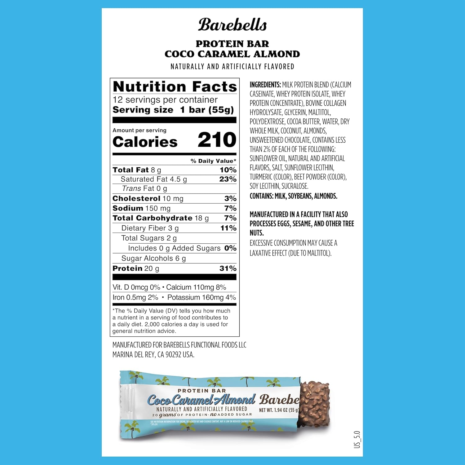 Barebells Protein Bars - Coconut Caramel Almond