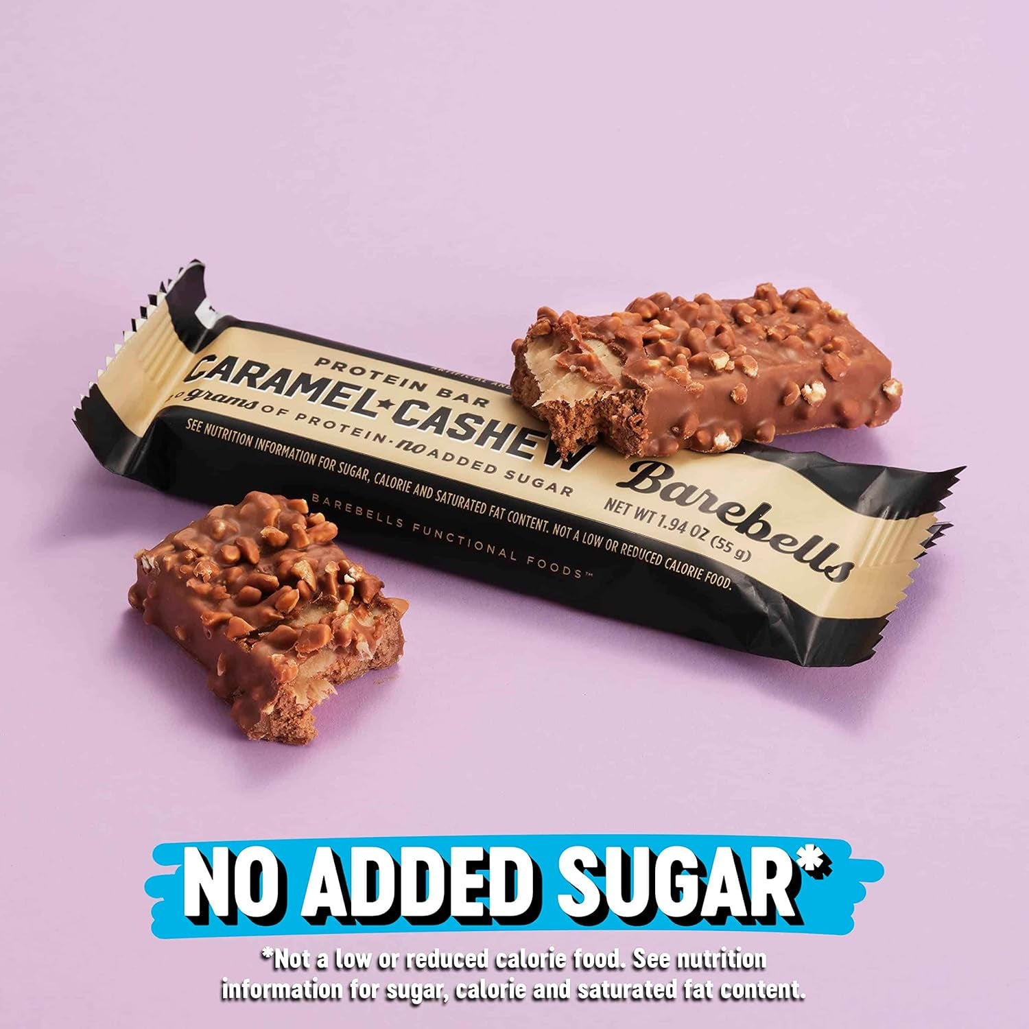 Protein Bars Caramel Cashew - 12 Count, Pack of 2 - Protein Snacks with 20G of High Protein - Chocolate Protein Bar with 1G of Total Sugars - Perfect on the Go Protein Snack & Breakfast Bars