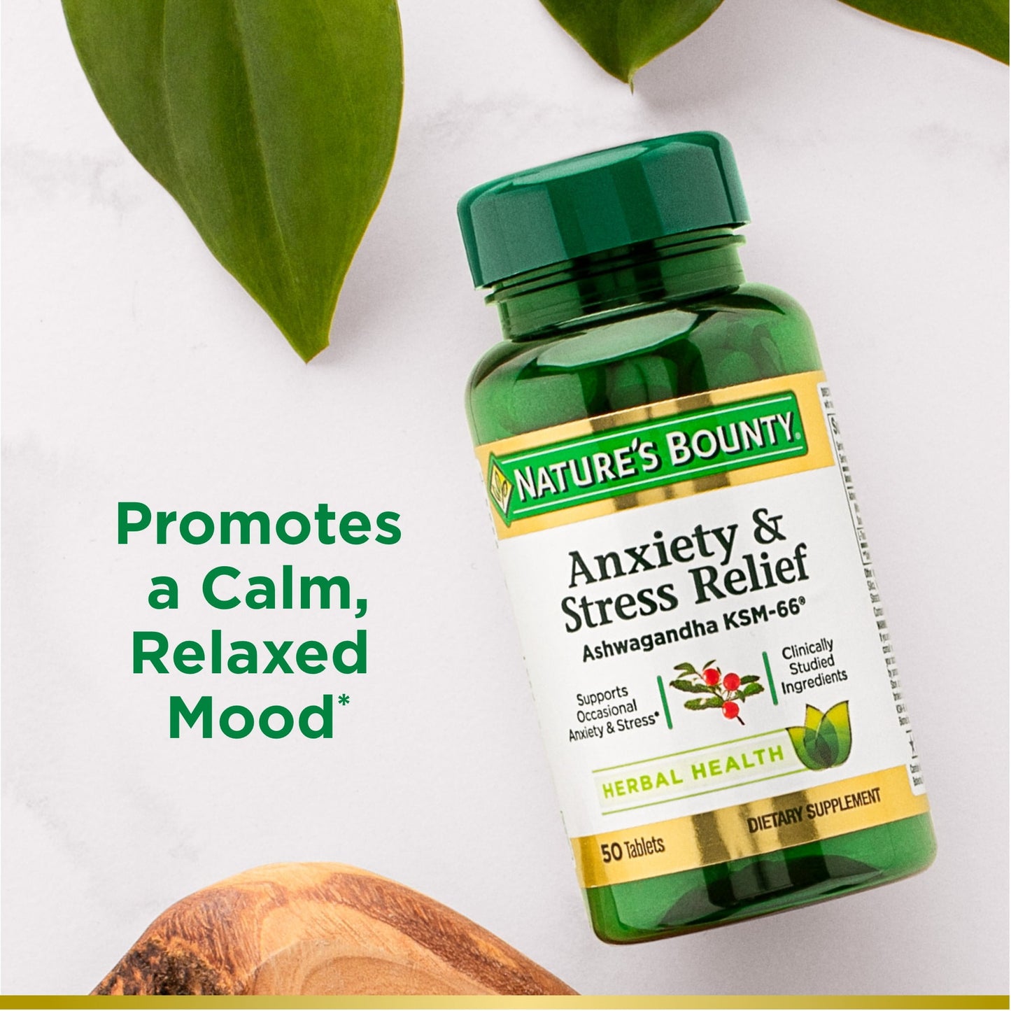 Nature’s Bounty Anxiety & Stress Relief Ashwagandha KSM 66