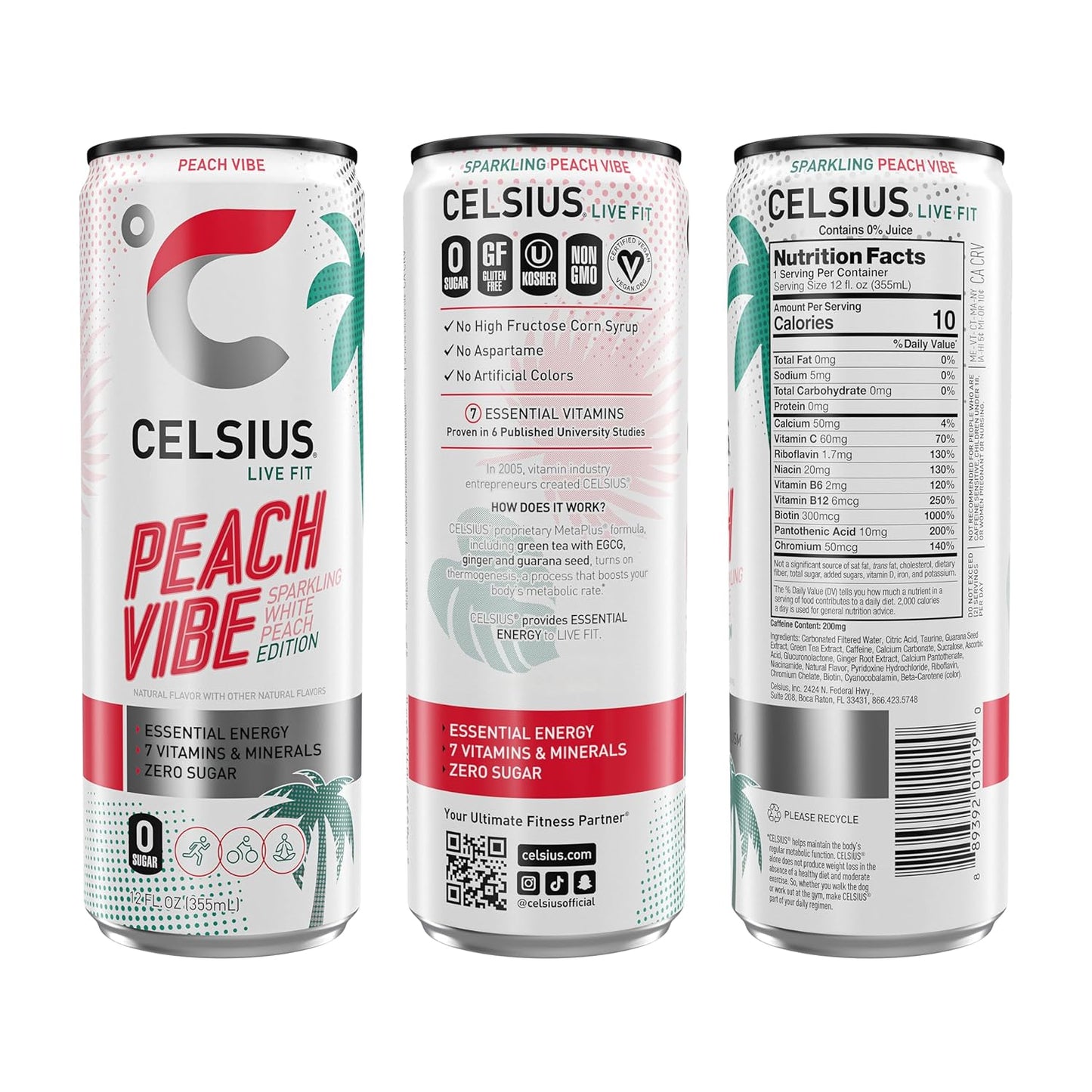 Celsius Energy Drinks - Sparkling Peach Vibe