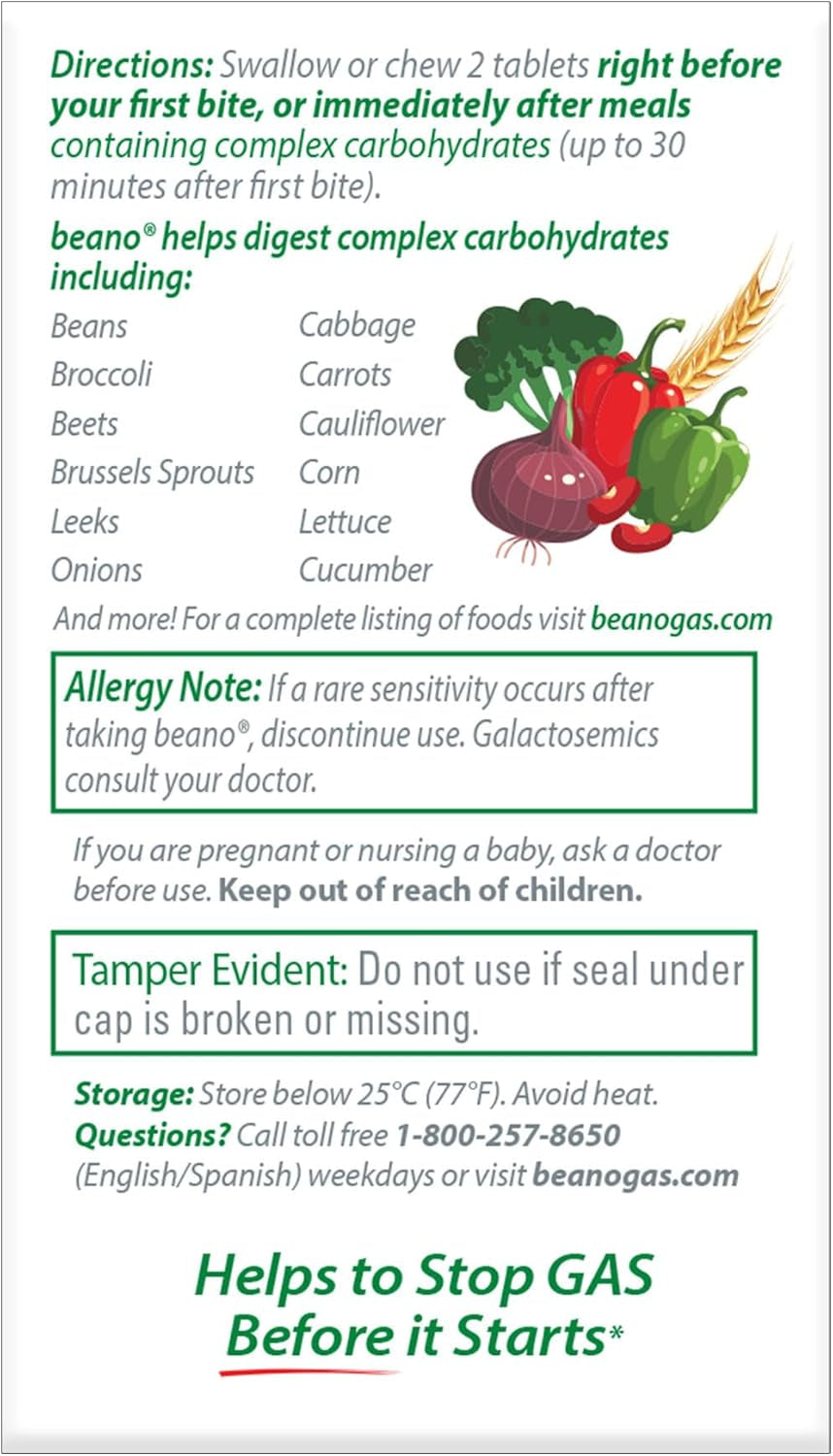 Digestive Enzyme, Preventive Gas Relief for Adults, Helps Prevent Gas & Bloating, 150 Tablets