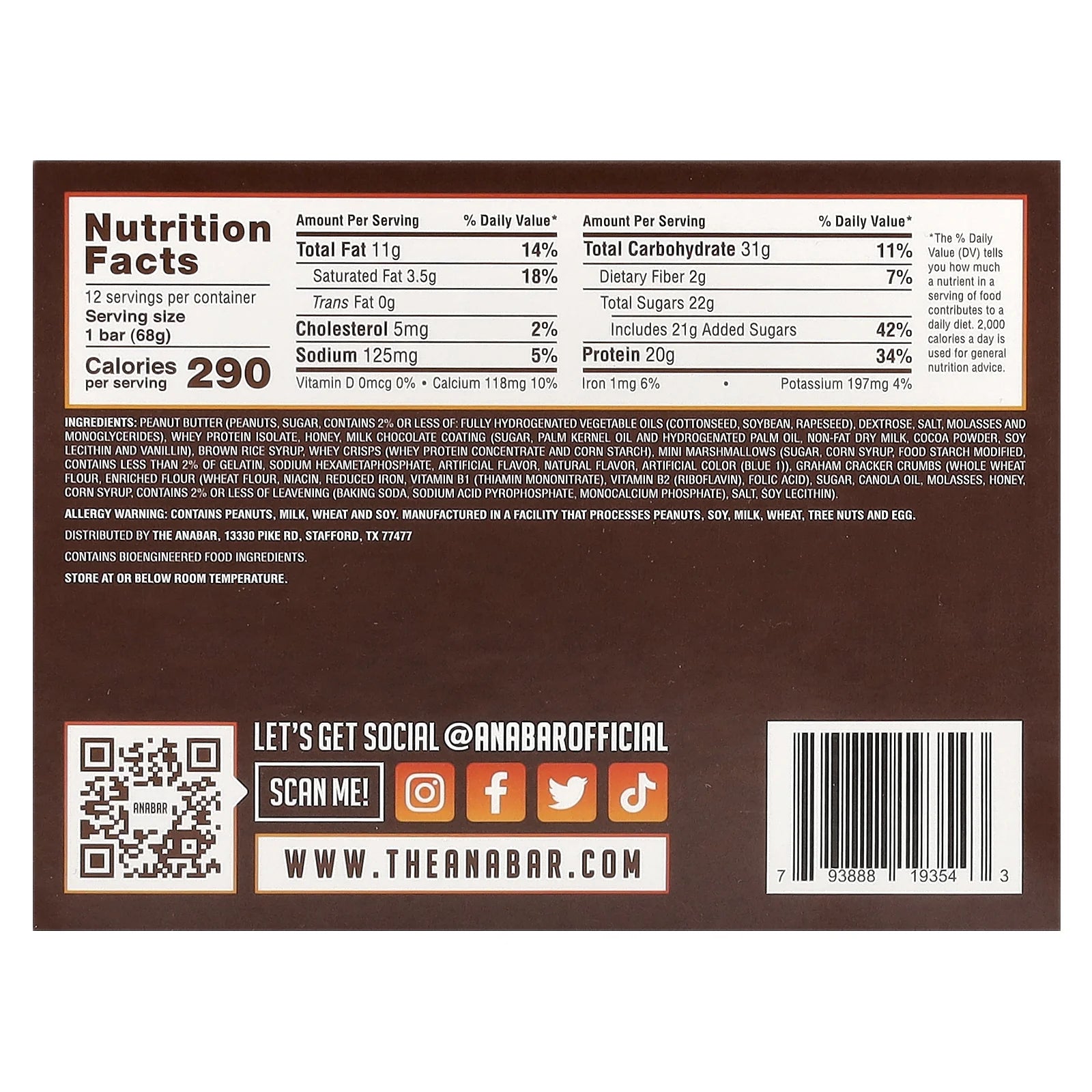 Anabar Protein-Packed Candy Bar - Campfire S'Mores
