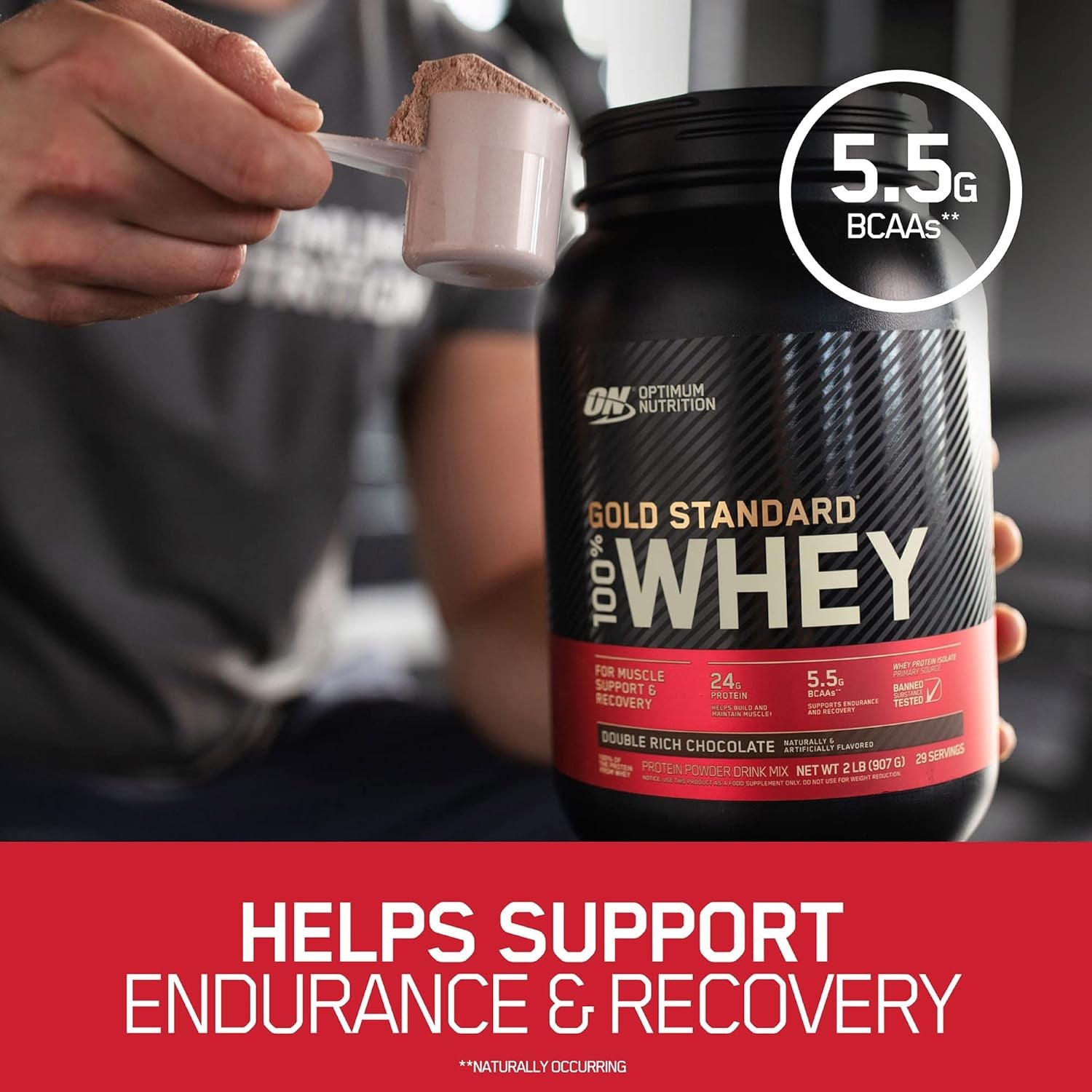 100% Whey Gold Standard, Vanilla Ice Cream, 2 Pound