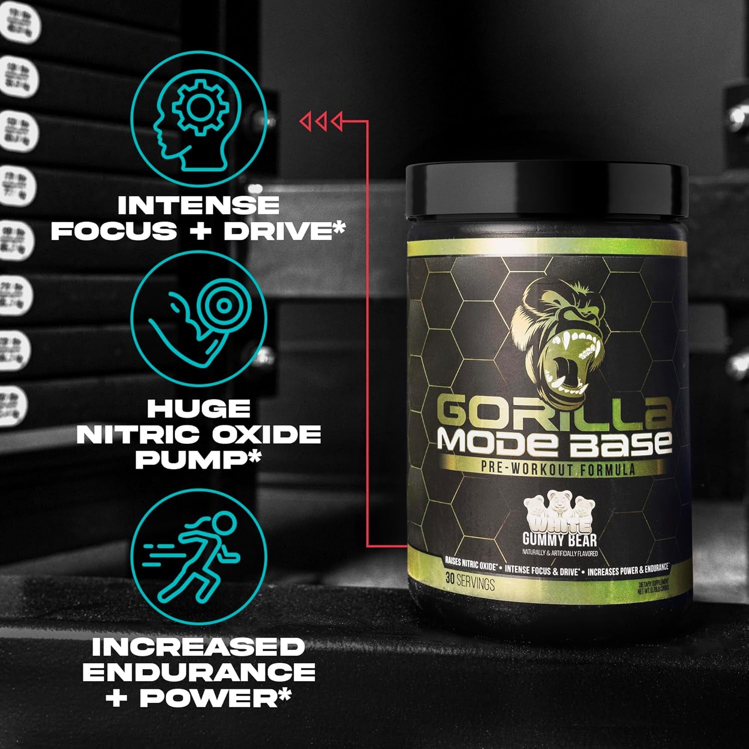 Base Pre Workout - Raises Nitric Oxide Intense Focus & Drive Endurance Power - L-Citrulline, L-Tyrosine, Betaine, Alpha-Gpc, Caffeine, Huperzine a - 360 Grams (Bombsicle)