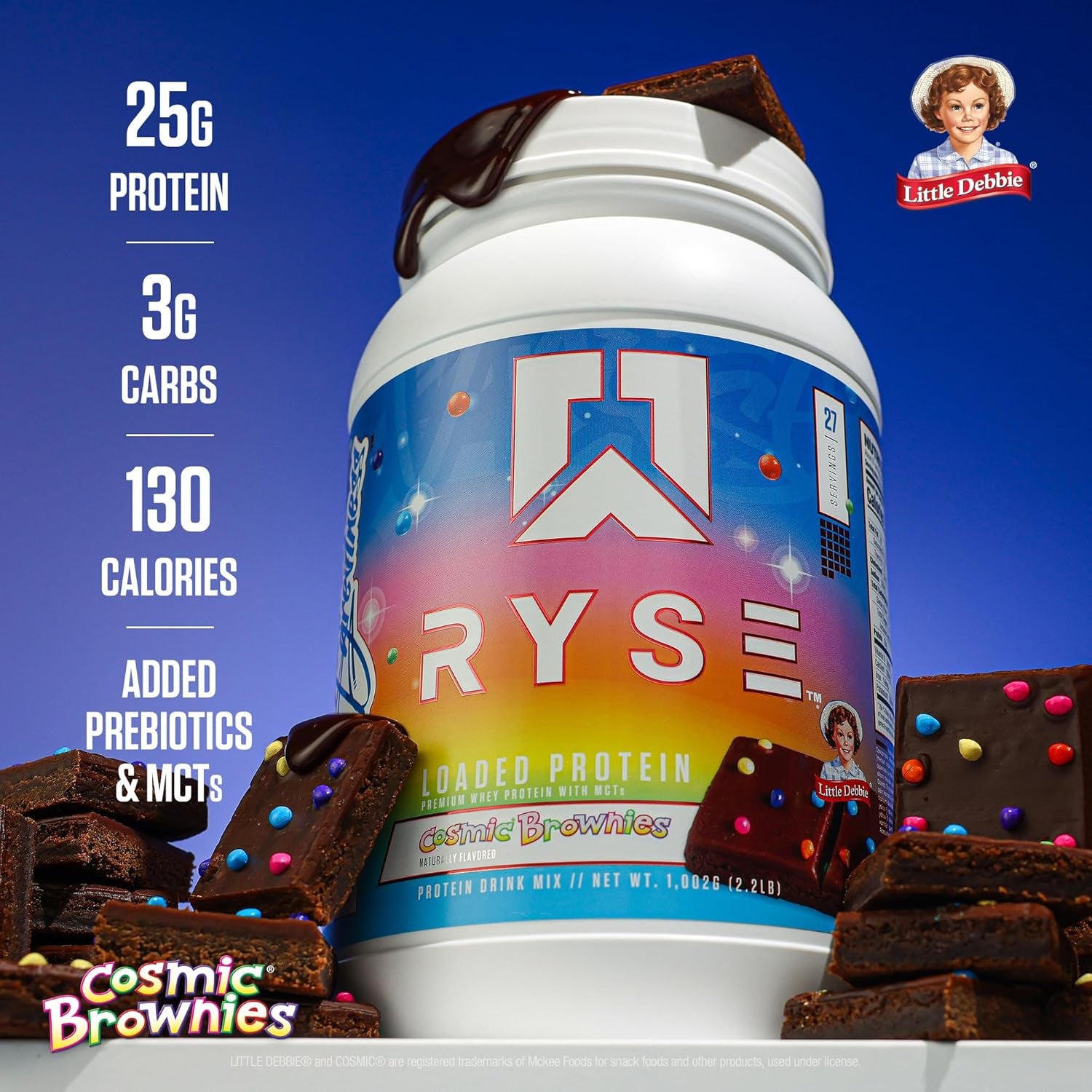 RYSE Loaded Whey Protein Powder - Little Debbie Cosmic Brownie 