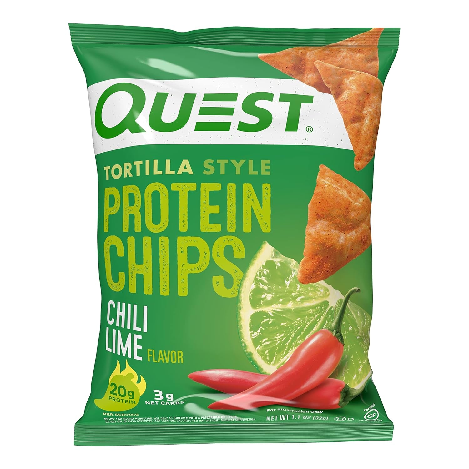 Nutrition Tortilla Style Protein Chips Variety Pack, Chili Lime, Nacho Cheese, Loaded Taco, Low Carb, High Protein, Gluten Free, 1.1 Oz (Pack of 12)
