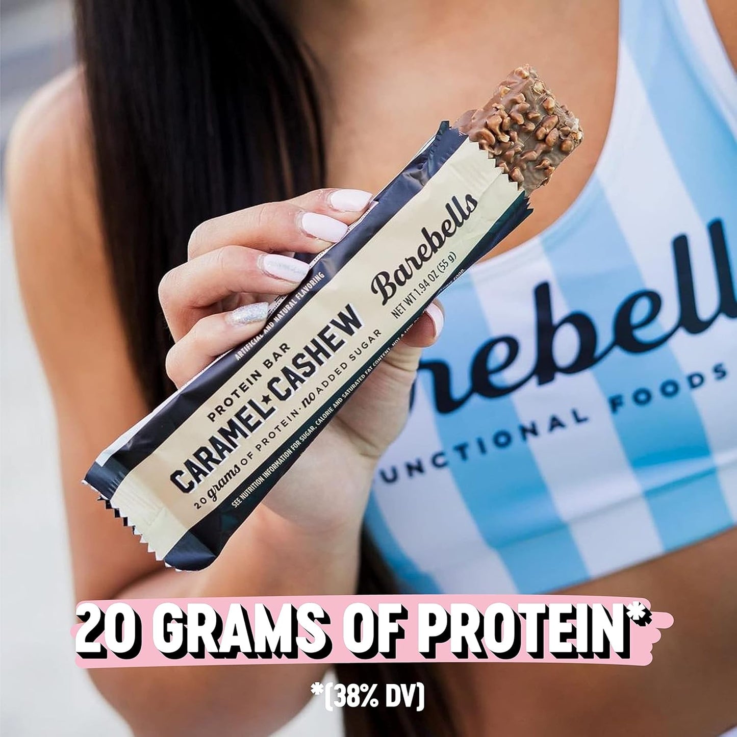 Protein Bars Caramel Cashew - 12 Count, Pack of 2 - Protein Snacks with 20G of High Protein - Chocolate Protein Bar with 1G of Total Sugars - Perfect on the Go Protein Snack & Breakfast Bars
