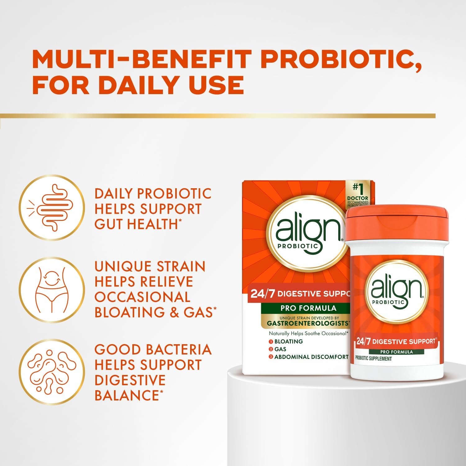 Probiotic, Pro Formula, Probiotics for Women and Men, Daily Probiotic Supplement, Helps Soothe Occasional Bloating & Gas*, #1 Doctor Recommended Brand‡, 63 Capsules (Packaging May Vary)