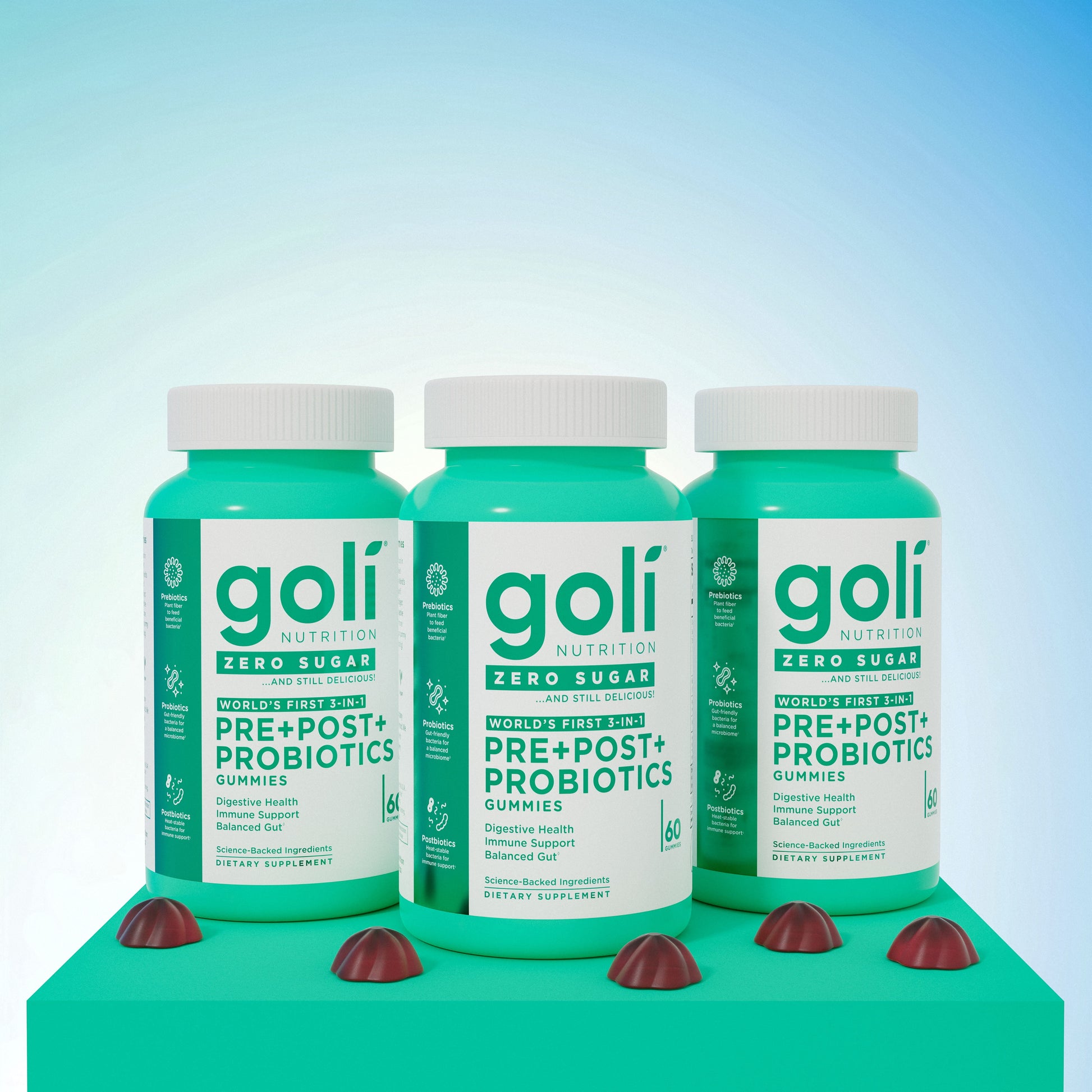 Goli Nutrition Pre-Post-Probiotic Zero Sugar Gummies