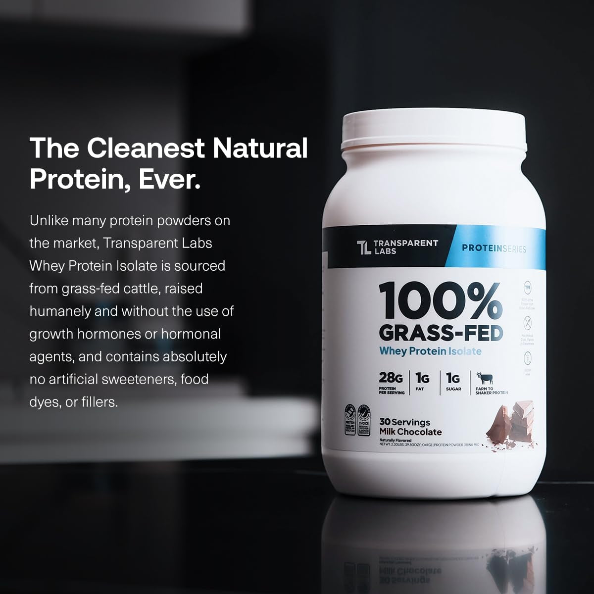 Grass-Fed Whey Protein Isolate - Naturally Flavored, Gluten Free Whey Protein Powder with 28G of Protein per Serving & 9 Amino Acids - 30 Servings, Chocolate Peanut Butter