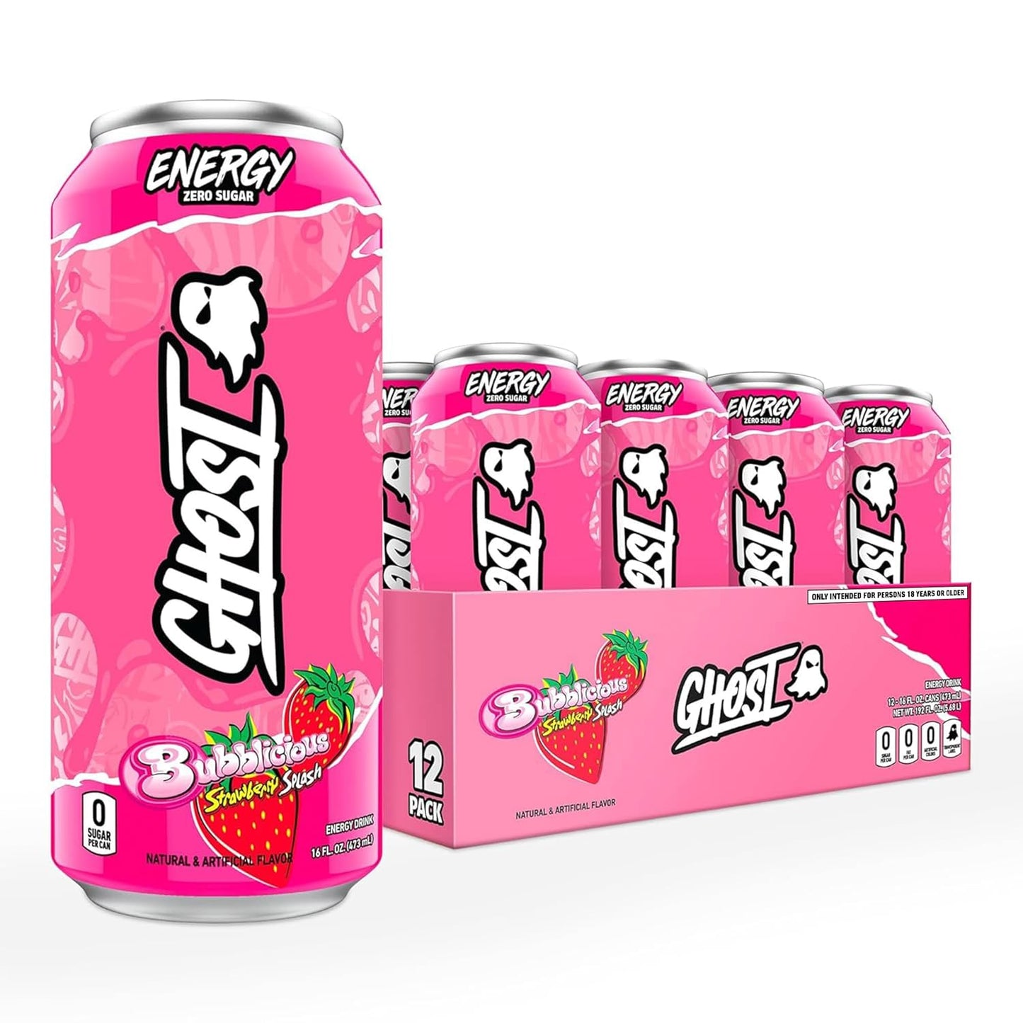 Ghost Energy Drinks - Bubblicious Strawberry Splash