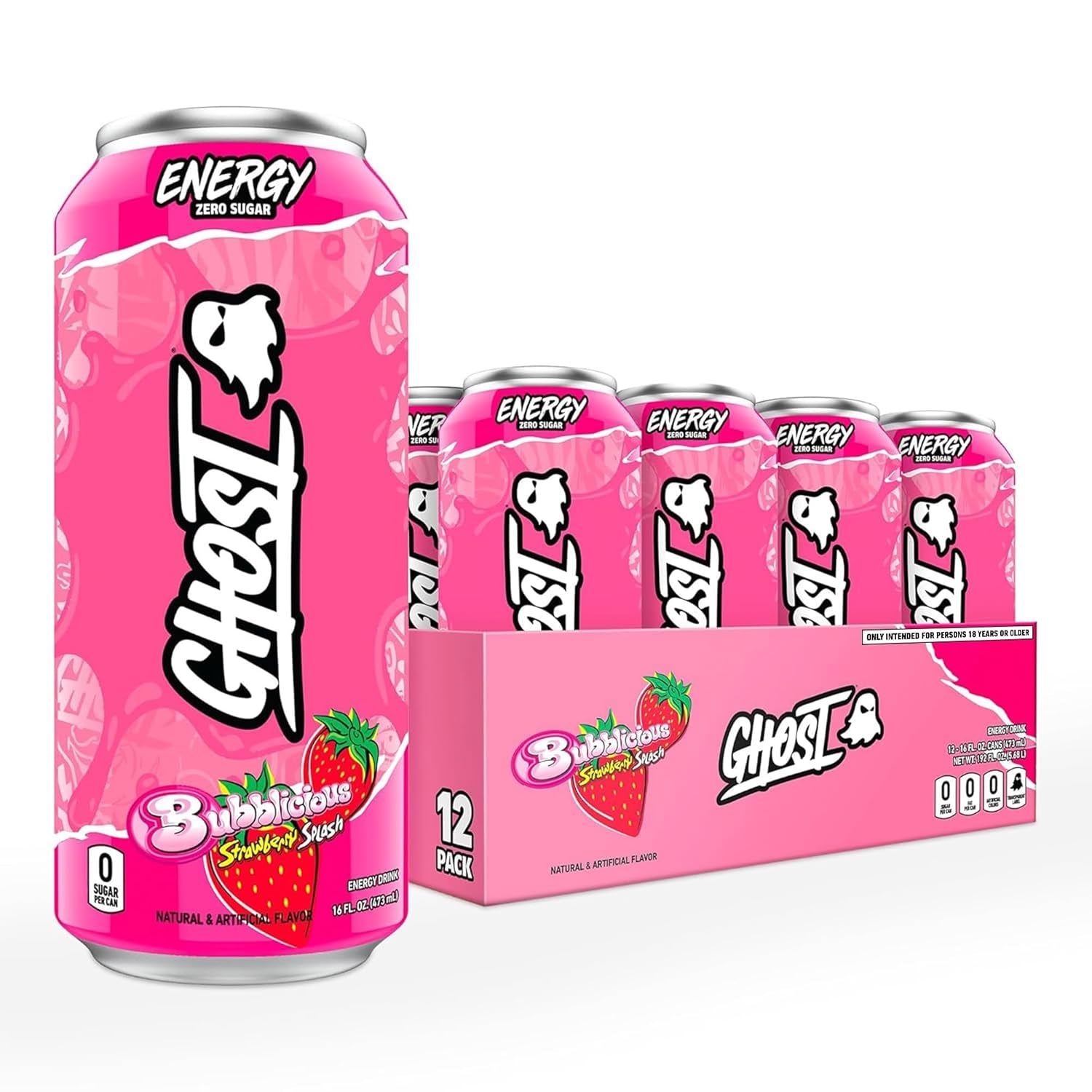 Ghost Energy Drinks - Bubblicious Strawberry Splash