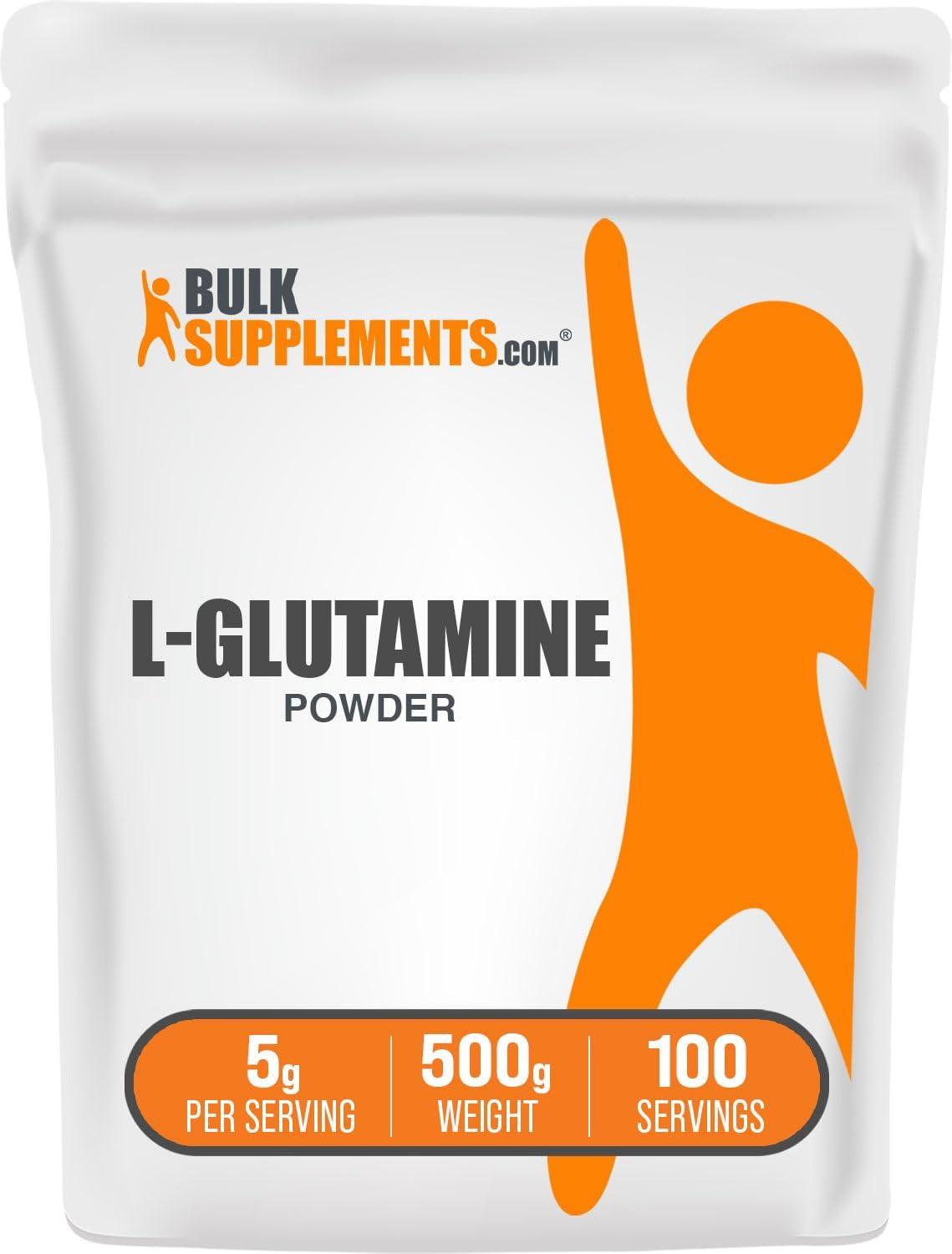 .Com L-Glutamine Powder - Glutamine Supplement, for Recovery & Gut Health - Unflavored & Gluten Free, 5G (5000Mg) per Serving, 500G (1.1 Lbs) (Pack of 1)