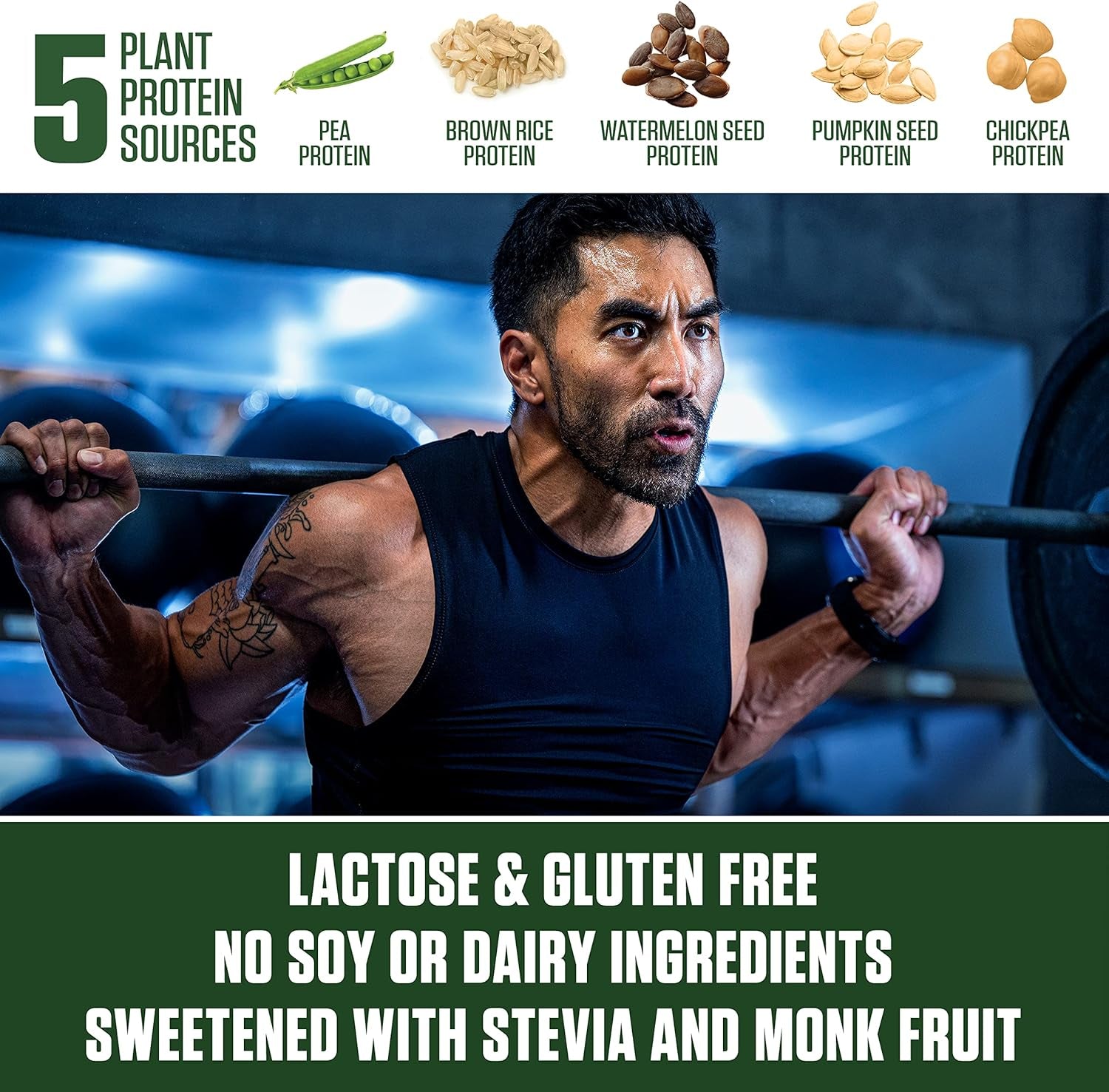 Vegan Plant Protein, Smooth Vanilla, 25G Protein, 4.8G Bcaas, Complete Amino Acid Profile, 15 Servings
