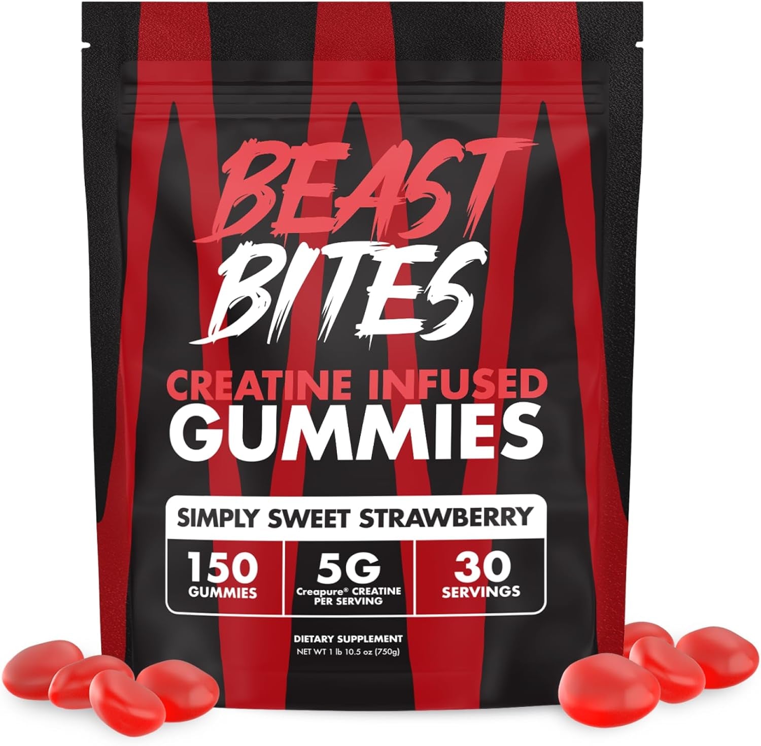 Creatine Infused Gummies - 5G Creapure Creatine Monohydrate per Serving - NSF Certified for Sport - 30 Servings