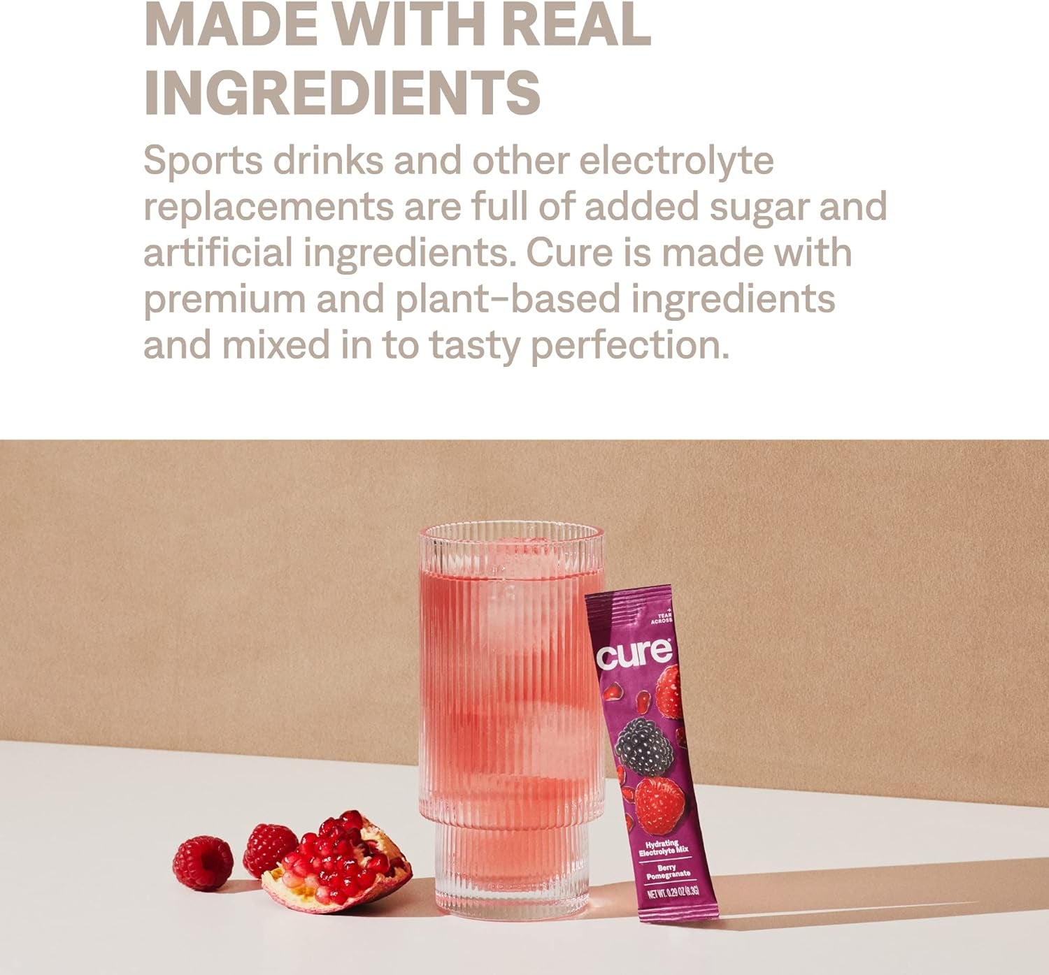 | Plant-Based Electrolyte Drink Mix | No Added Sugar | FSA-HSA | Dehydration Relief Powder Made with Coconut Water | Non-Gmo | Vegan | Pouch of 14 Packets - Berry Pomegranate