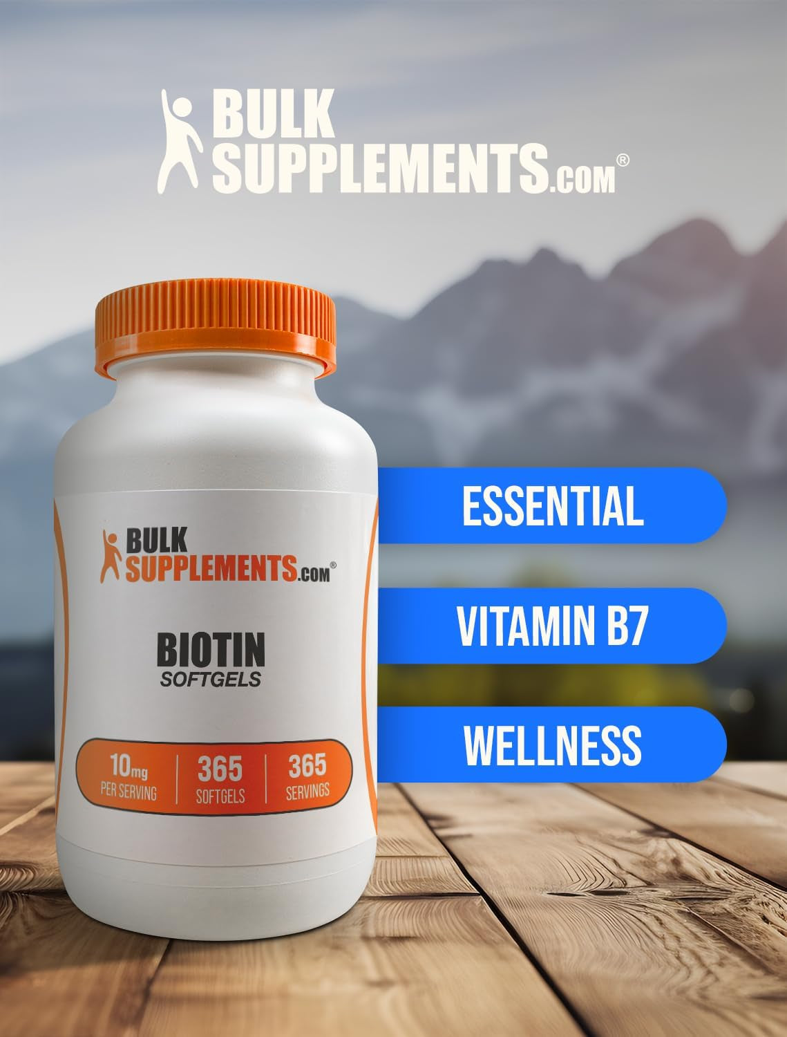 .Com Biotin 10000Mcg Softgels - Vitamin B7, Biotin Vitamins for Hair, Skin and Nails, Biotin Supplement - Gluten Free, 1 Softgel per Serving, 365 Count (Pack of 1)