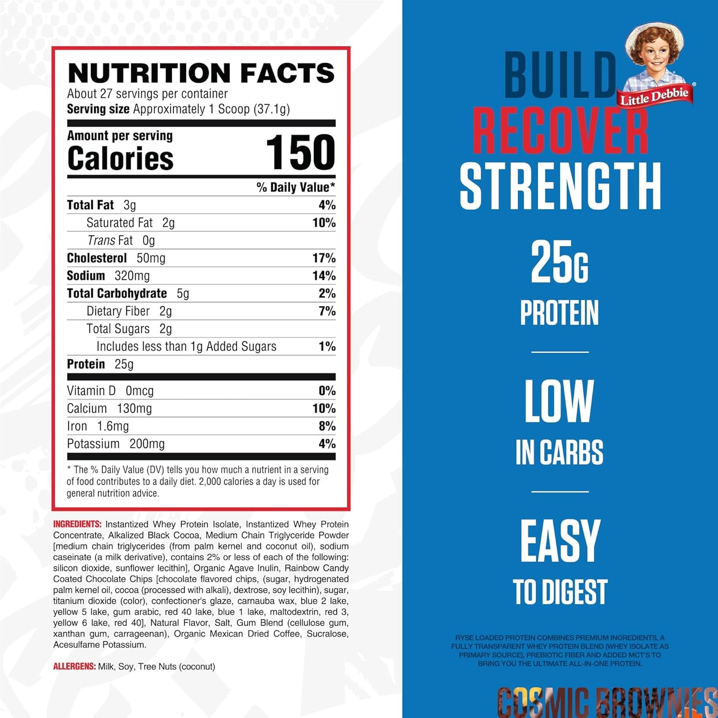 RYSE Loaded Whey Protein Powder - Little Debbie Cosmic Brownie 