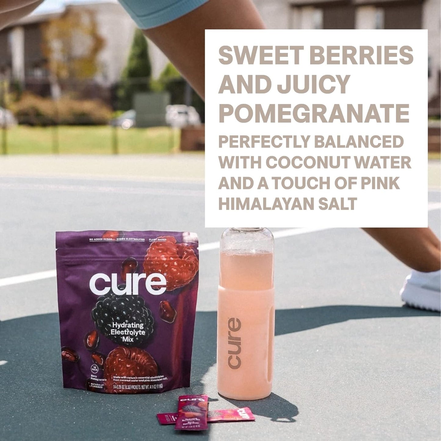| Plant-Based Electrolyte Drink Mix | No Added Sugar | FSA-HSA | Dehydration Relief Powder Made with Coconut Water | Non-Gmo | Vegan | Pouch of 14 Packets - Berry Pomegranate