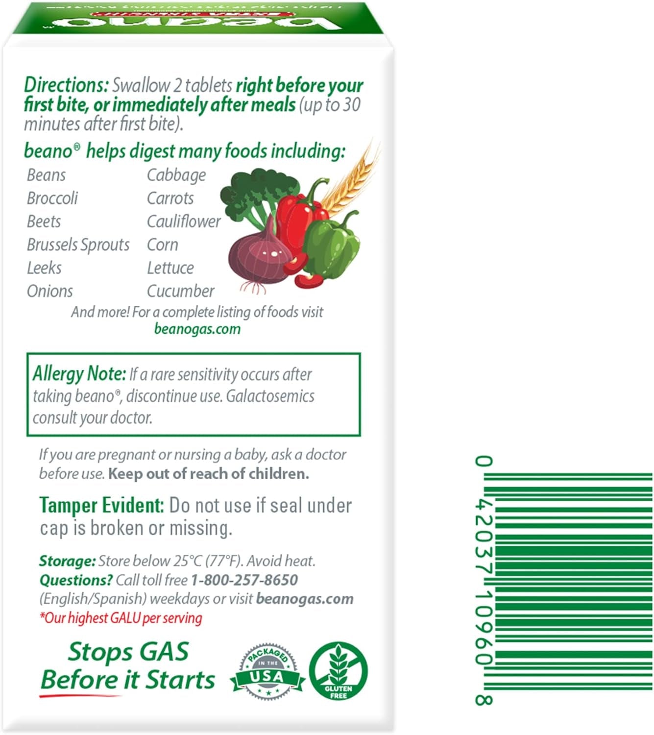 Digestive Enzyme, Preventive Gas Relief for Adults, Helps Prevent Gas & Bloating, 150 Tablets
