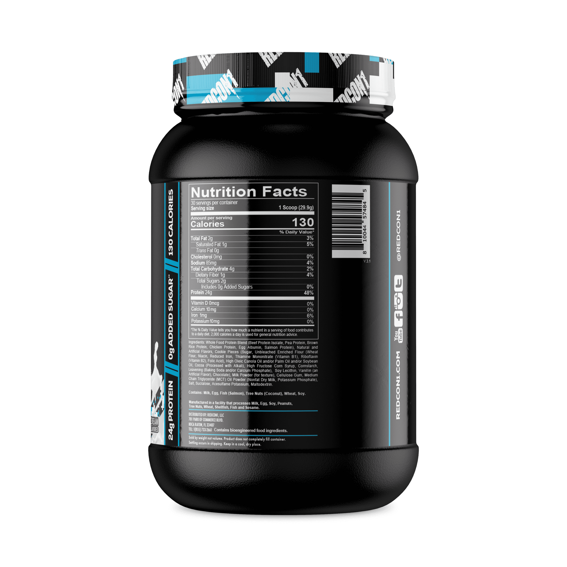 MRE Lite Whole Food Protein Powder, Cookies N' Cream - Low Carb & Whey Free Meal Replacement with Animal Protein Blends - Easy to Digest Supplement Made with MCT Oils (30 Servings)