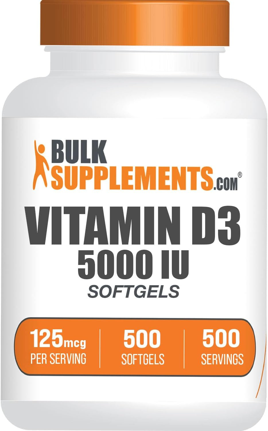 .Com Vitamin D3 5000IU Softgels - Cholecalciferol, D3 Supplement, Vitamin D 5000 IU - 1 Vitamin D3 Softgel (125Mcg of Vitamin D) per Serving, 500 Count (Pack of 1)
