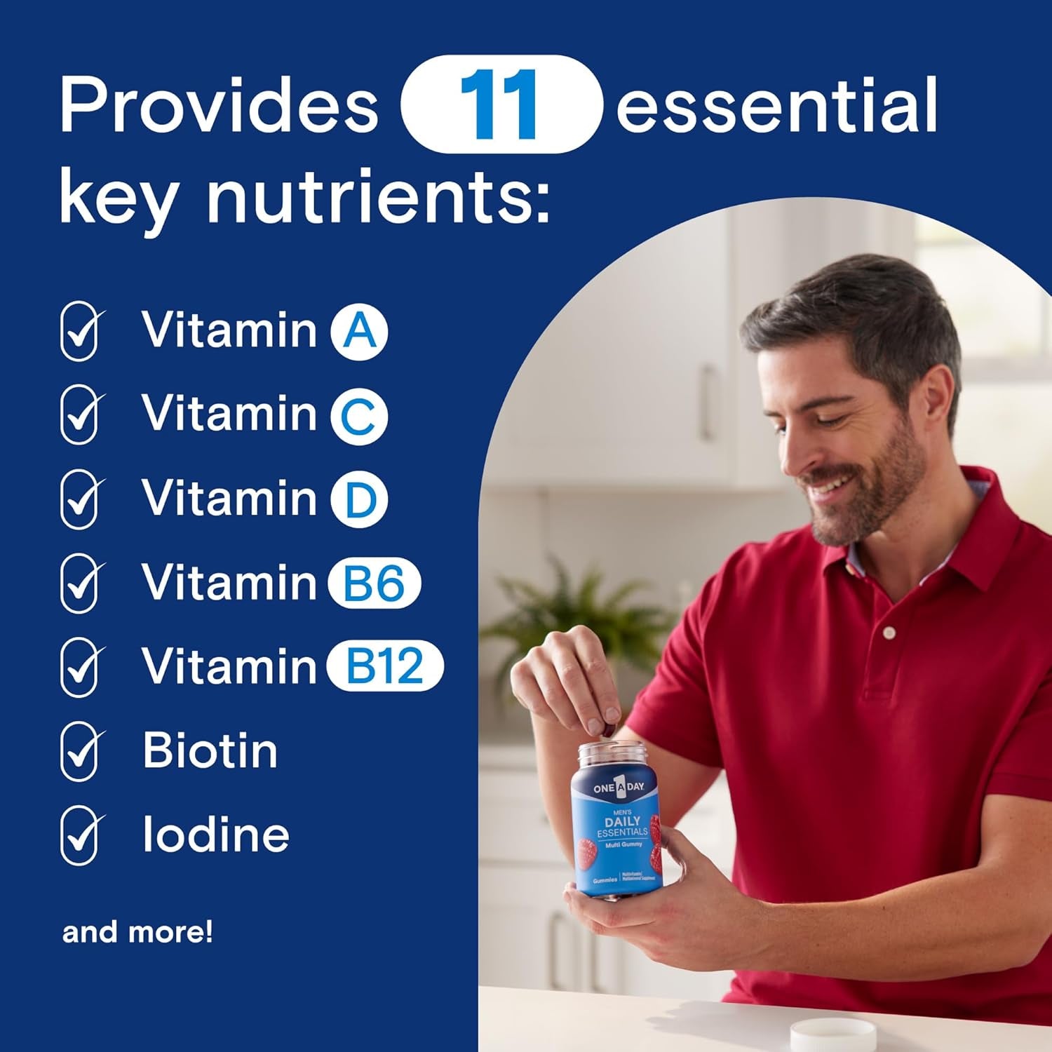 Men’S Daily Essentials Multivitamin Gummies, Multivitamin for Men, Bone Health, Zinc, Raspberry Natural Flavor, 120 Gummies