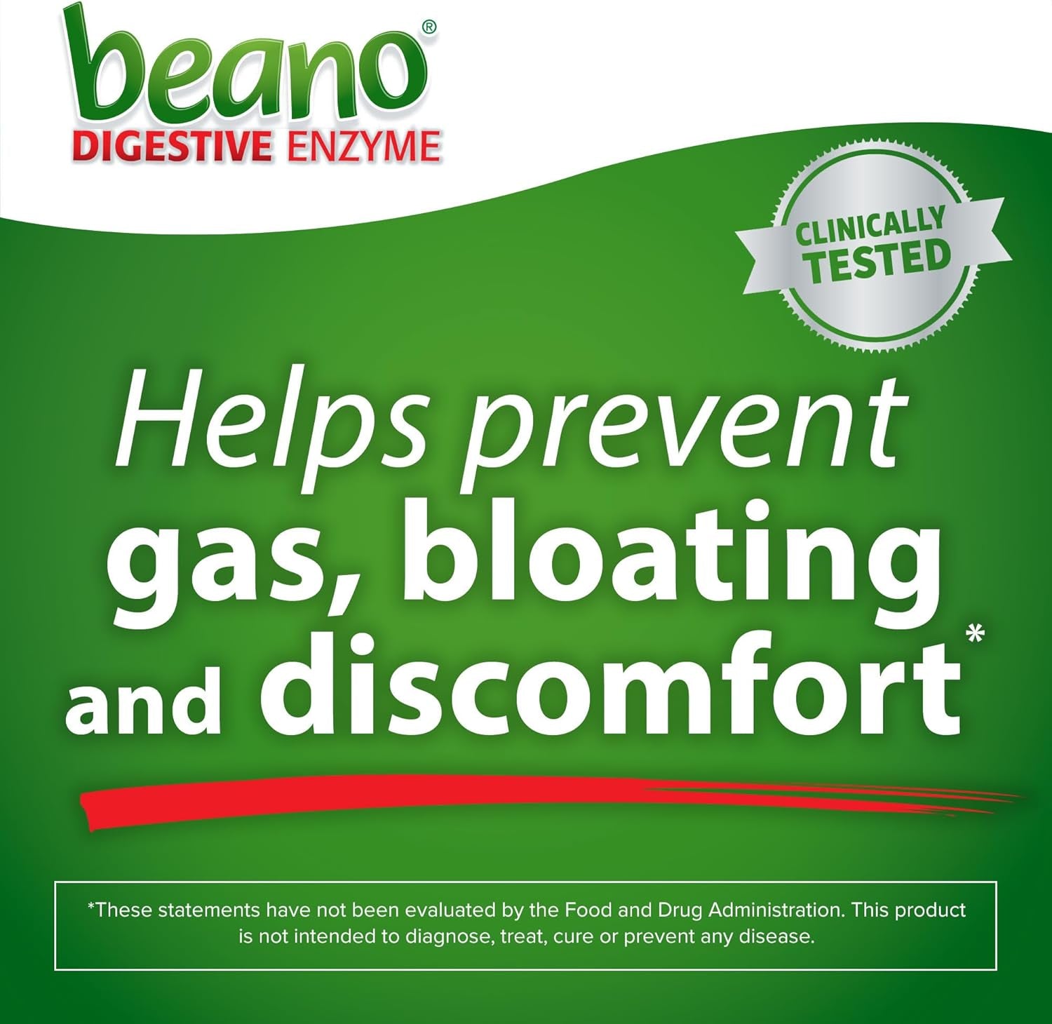 Digestive Enzyme, Preventive Gas Relief for Adults, Helps Prevent Gas & Bloating, 150 Tablets