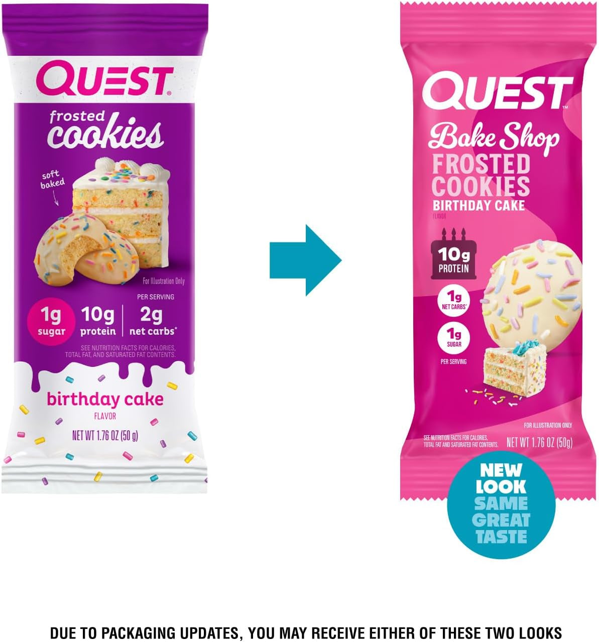 Nutrition Frosted Cookies Twin Pack, Birthday Cake, 1G Sugar, 10G Protein, 2G Net Carbs, Gluten Free, 8 Count(Pack of 1)