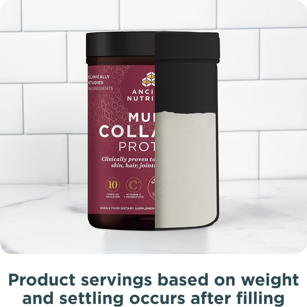 Collagen Peptides Powder, Multi Collagen Protein, Women & Men, Vitamin C, Probiotics, Hydrolyzed Collagen, Supports Skin, Joints, Gut Health, Unflavored, 40 Servings